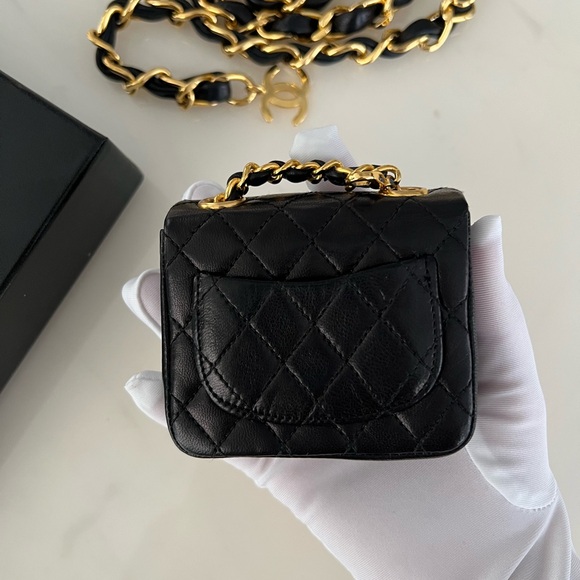 Chanel Mini Matelasse Coco Mark Chain Belt Waist Bag / Vintage 1990s - Picture 6 of 14